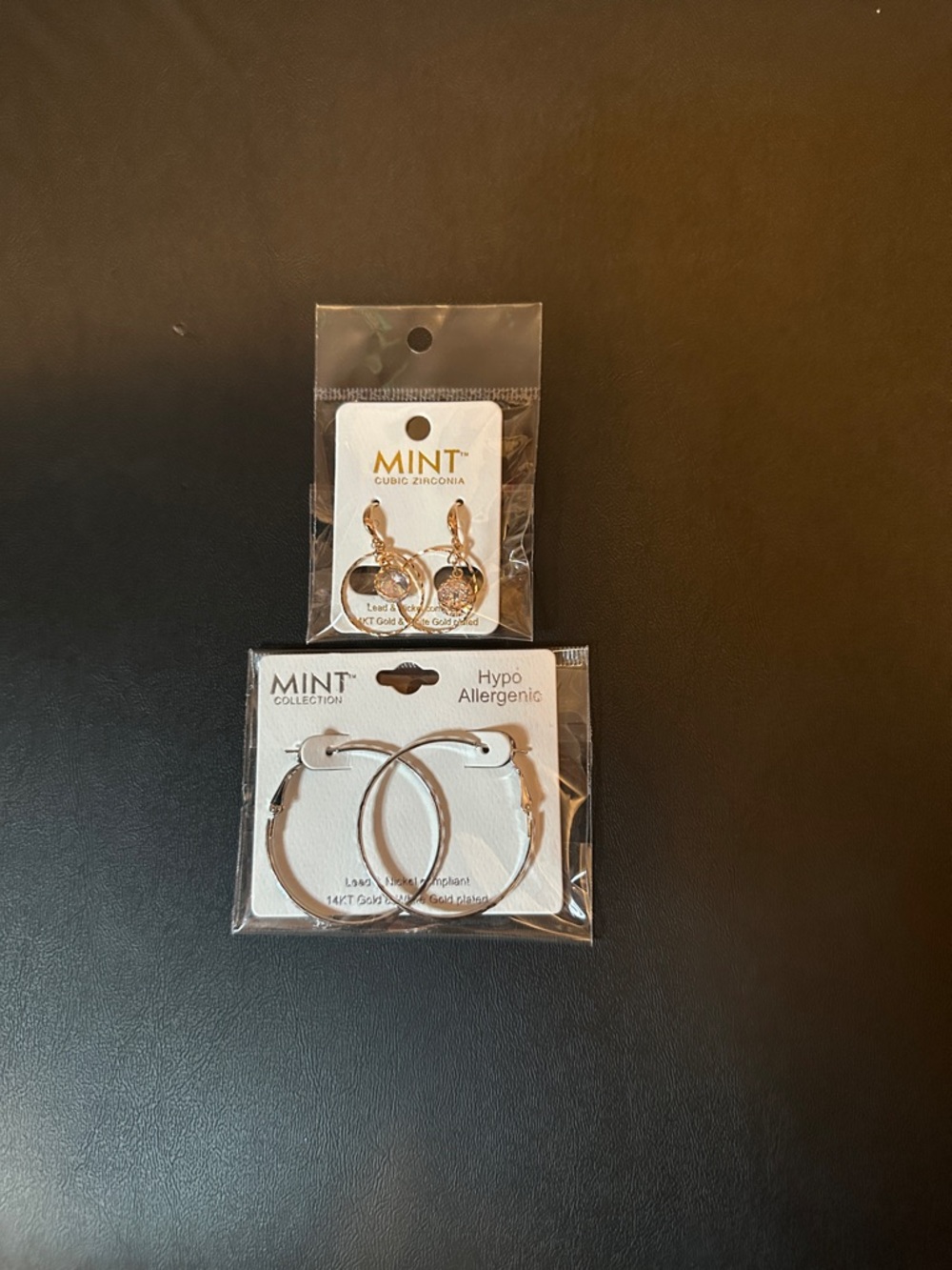 Set Of 2 New Mint Earrings